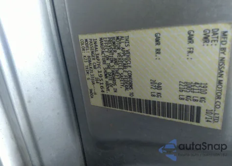 2015 Nissan Altima 2.5 Sv z USA, uszkodzony, nr VIN 1N4AL3AP7FC195164